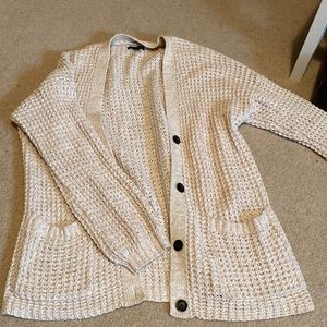 Beige knit over sized cardigan